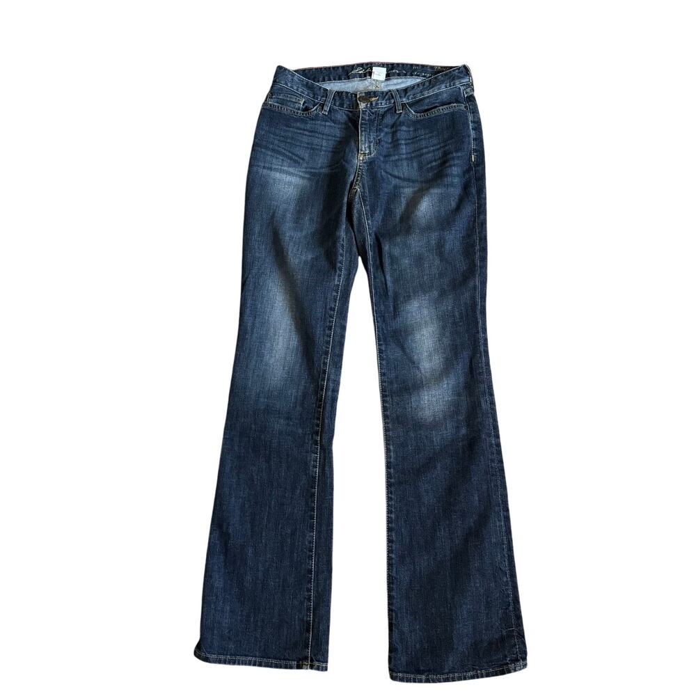 Eddie Bauer Jeans Womens 4 Blue Denim Truly Straight Boot Cut Made in Mexico